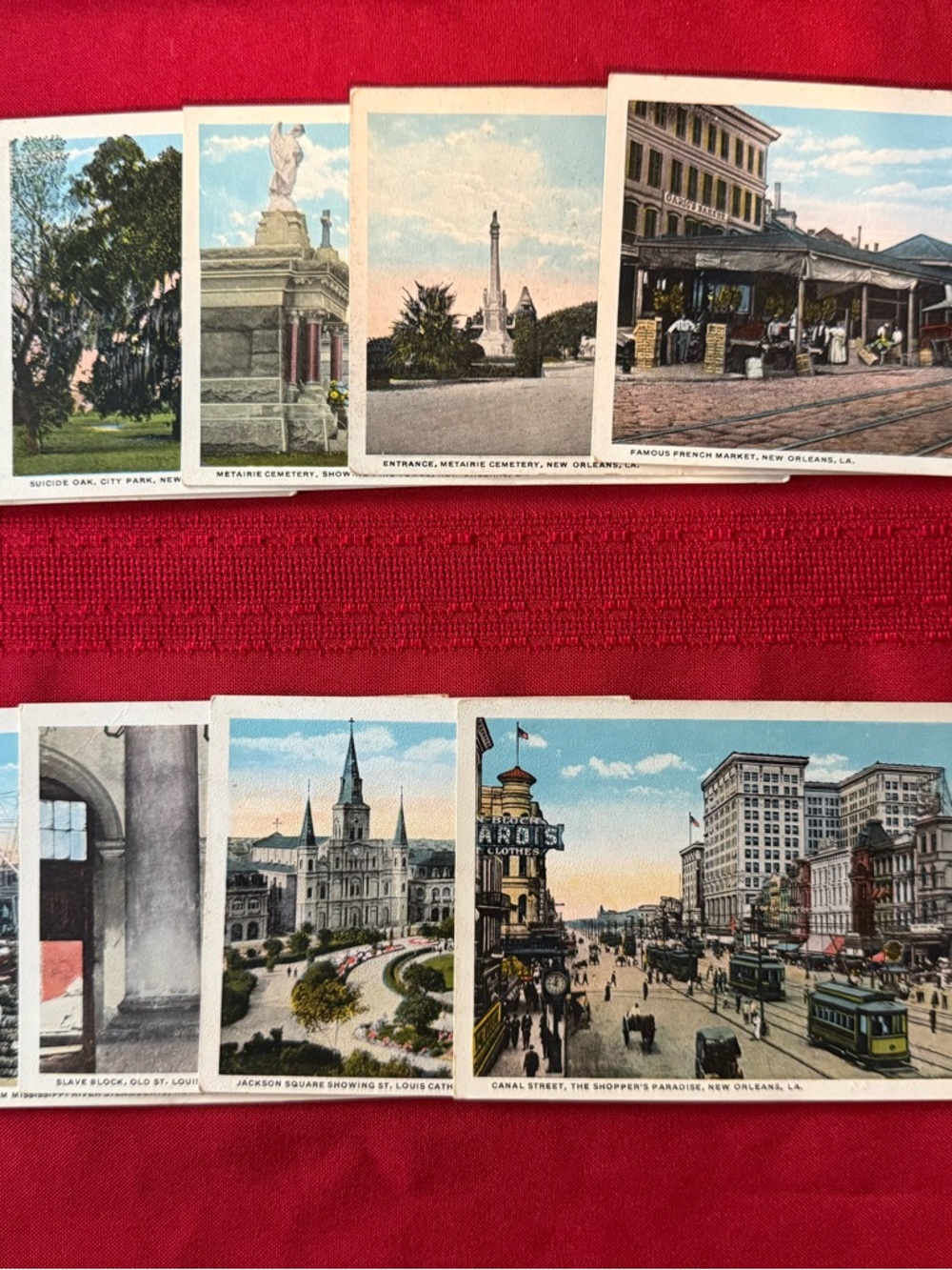 Lot Of 10 Vintage CT American Art New Orleans LA Lithograph Print Postcards